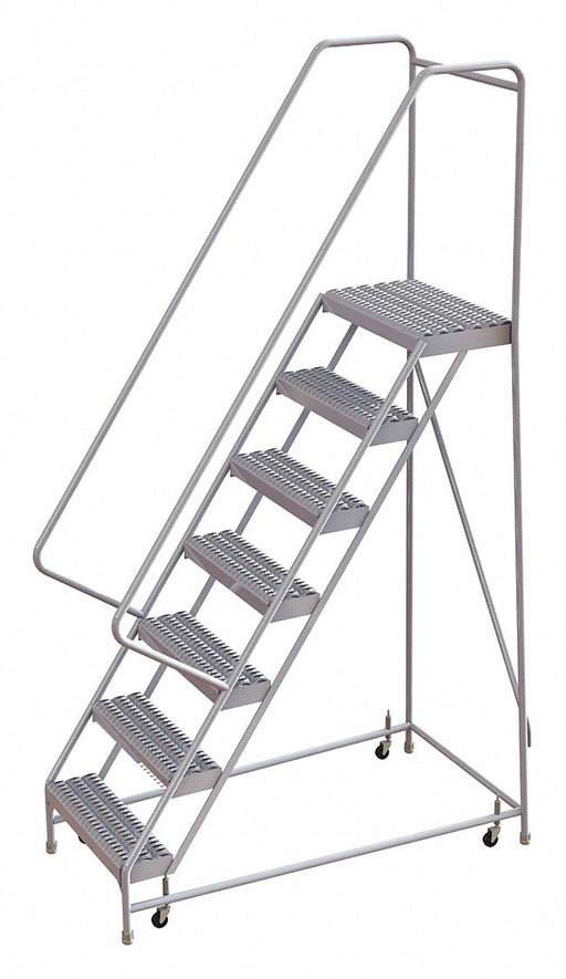 Rolling Ladder 7 Steps Serrated Tread
