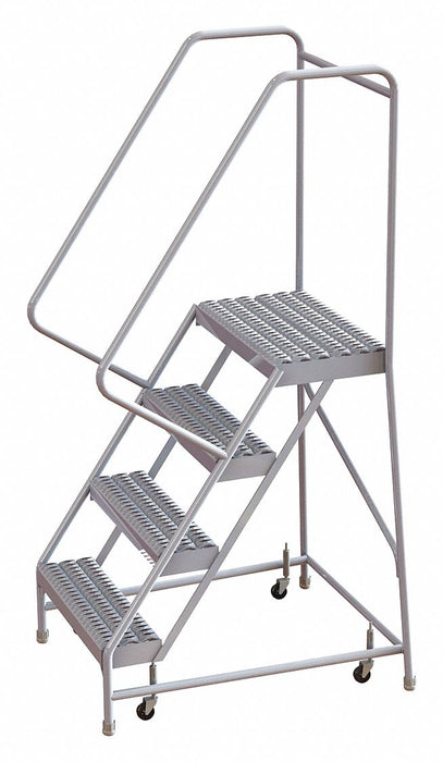 Rolling Ladder 4 Steps Serrated Tread