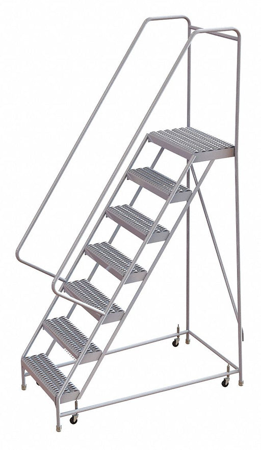 Rolling Ladder 7 Steps Serrated Tread