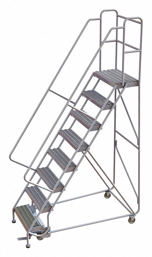 Rolling Ladder 8 Steps Serrated Tread