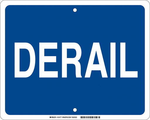 Railroad Sign 12 in x 15 in Blue English
