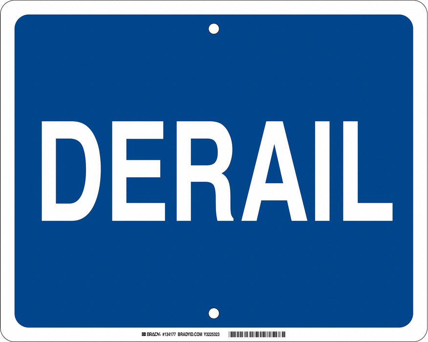 Railroad Sign 12 in x 15 in Blue English
