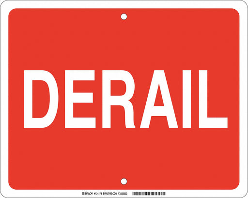 Railroad Sign 12 in x 15 in Red English