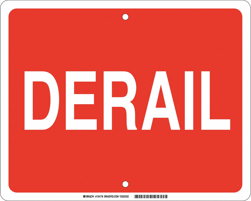 Railroad Sign 12 in x 15 in Red English