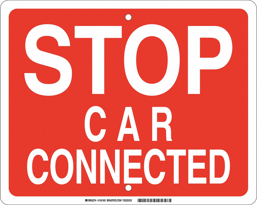 Railroad Sign 12 in x 15 in Red English