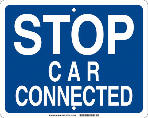 Railroad Sign 12 in x 15 in Blue English