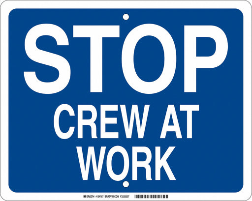 Railroad Sign 12 in x 15 in Blue English