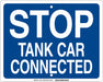 Railroad Sign 12 in x 15 in Blue English