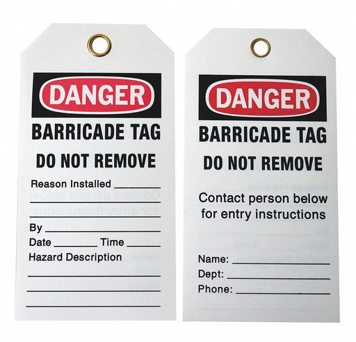 Caution Tag 5 3/4in H 3in W Polyest PK25