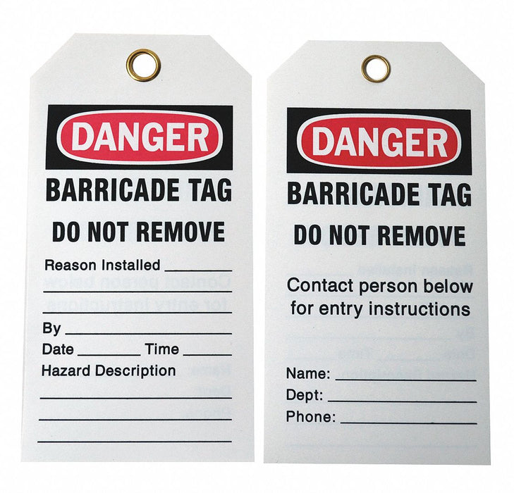 Caution Tag 5 3/4in H 3in W Polyest PK25