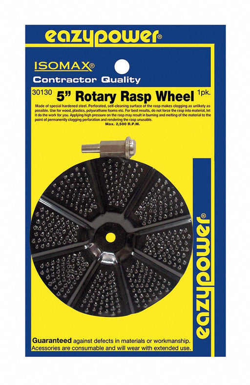 Rotary Rasp Wheel 5 in Dia Mounted