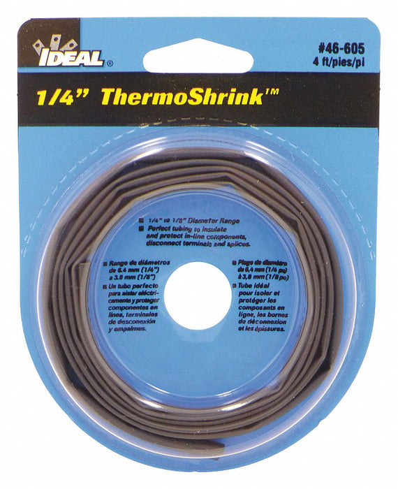 Shrink Tubing 4 ft Blk 0.268 in ID PK5