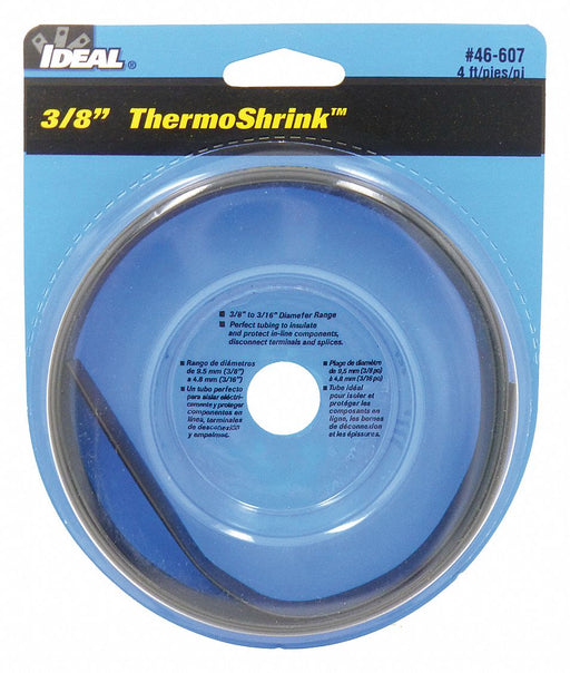Shrink Tubing 4 ft Blk 0.421 in ID PK5