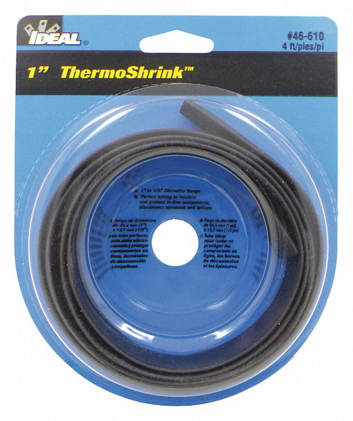 Shrink Tubing 4 ft Blk 1.043 in ID PK5