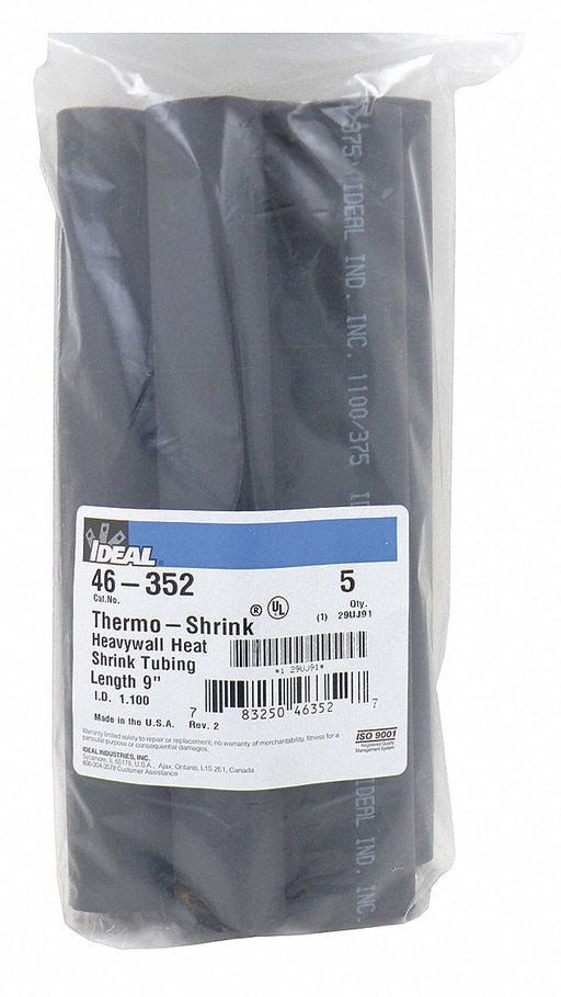 Shrink Tubing 9 in Blk 1.1 in ID PK5