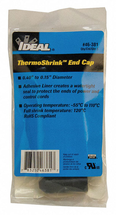 Heat Shrink End Cap 0.55 in ID PK5