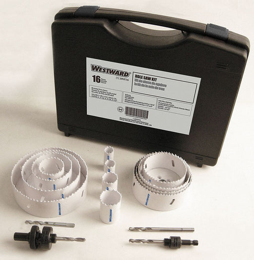 Hole Saw Kit 16pcs Sizes 0.75 -4.5 