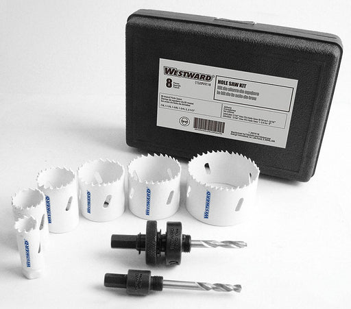 Hole Saw Kit 8pcs Sizes 0.875 -2.5 