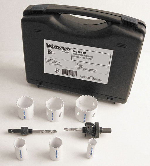 Hole Saw Kit 8pcs Sizes 0.75 -2.5 