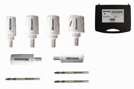 Hole Saw Kit 9pcs Sizes 0.75 -1.75 