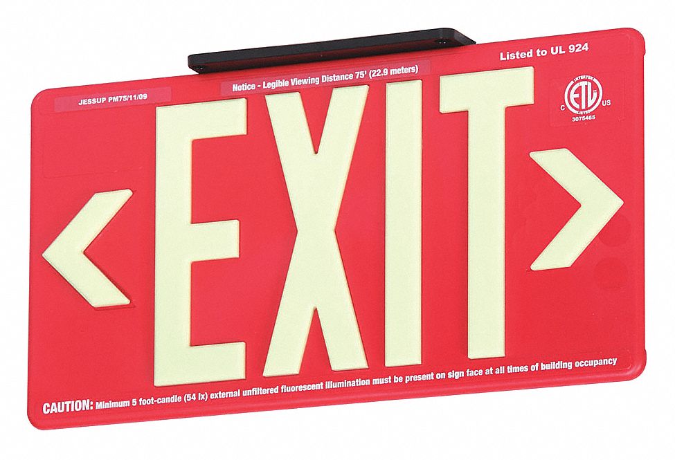 Exit Sign 8 5/8 in x 15 7/8 in Plastic