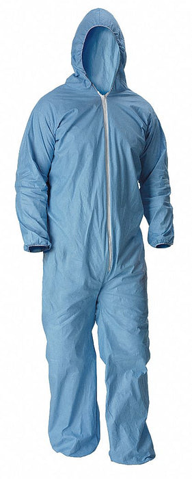 Hooded Coverall Elastic Blue L