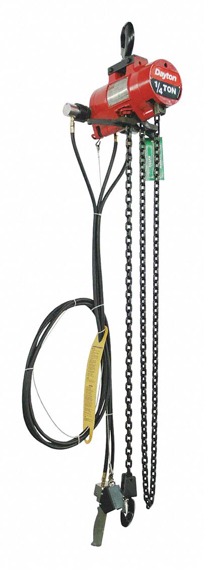 K9074 Air Chain Hoist 500 lb.Cap. 10 ft Lift