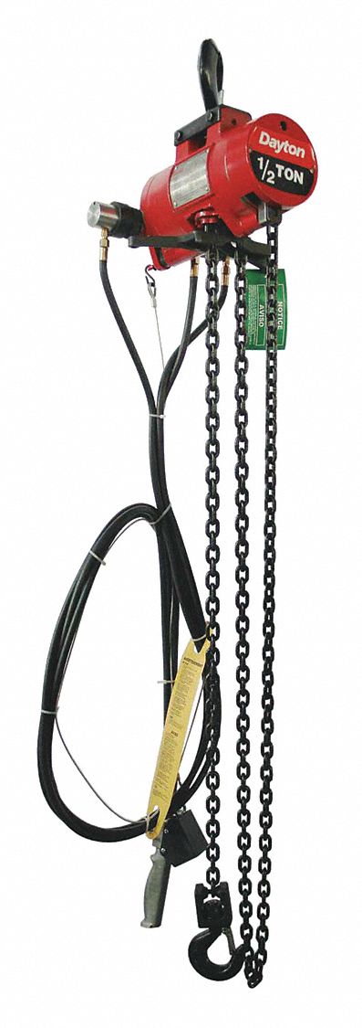 K9138 Air Chain Hoist 1000 lb.Cap. 10 ft.Lift