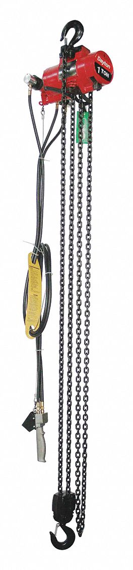 Air Chain Hoist 2000 lb.Cap. 10 ft.Lift