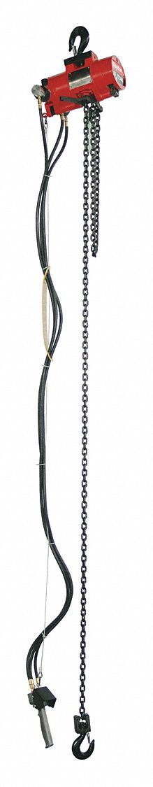 K9074 Air Chain Hoist 500 lb.Cap. 20 ft.Lift