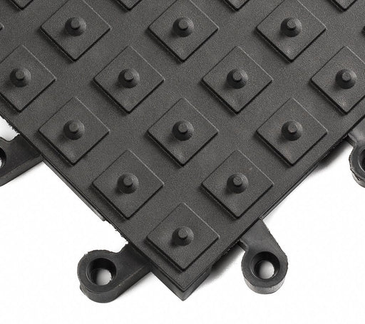 Cleated Tiles Black 18 in x 18 in PK10