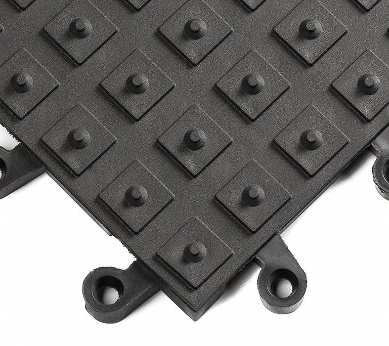 Cleated Tiles Black 18 in x 18 in PK10