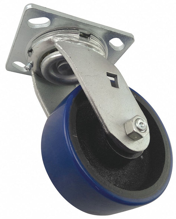 Plate Caster Swivel Polyurethane 6 1/2 H