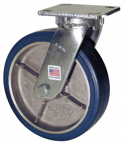 Plate Caster Swivel Elastomer 7 1/2 H