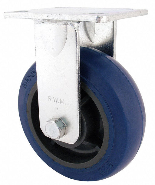 Plate Caster Rigid Rubber 9 1/2 H