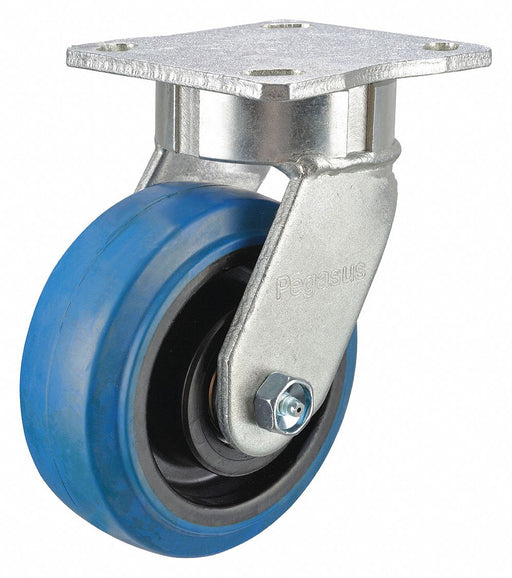 Plate Caster Swivel Rubber 7 1/2 H