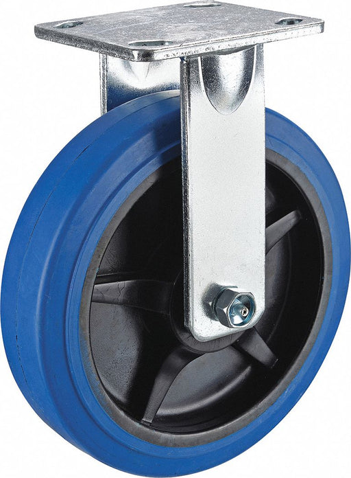 Plate Caster Rigid Rubber 7 1/2 H