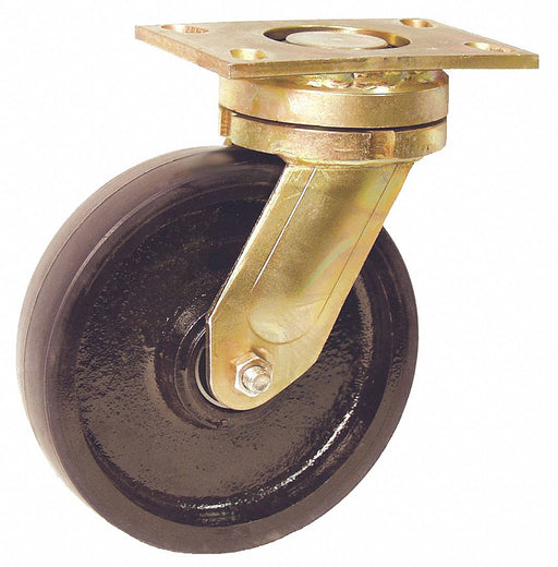 Plate Caster Swivel Elastomer 10 1/8 H