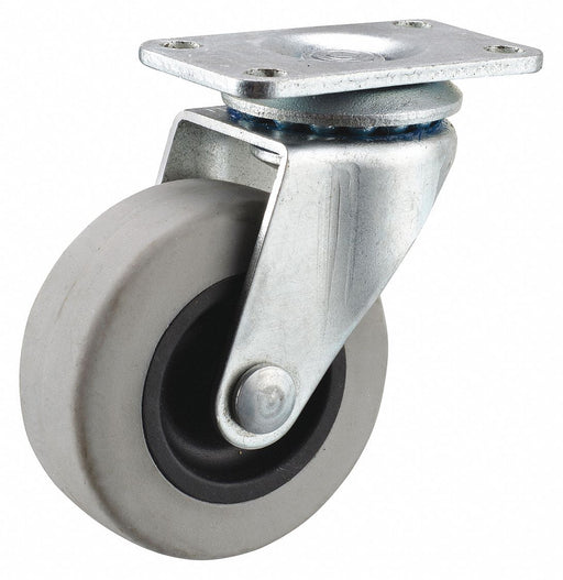 Plate Caster Swivel Rubber 2 5/8 H