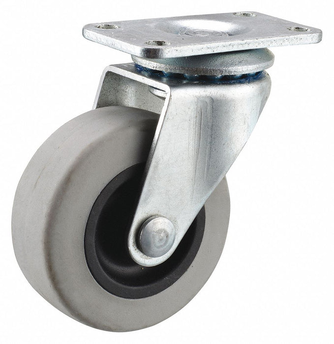 Plate Caster Swivel Rubber 2 5/8 H