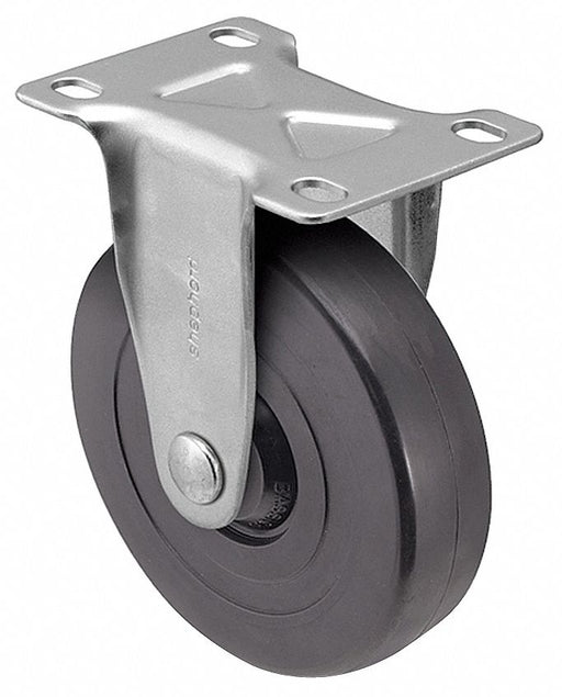 Plate Caster Rigid Rubber 4 7/8 H