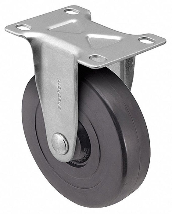 Plate Caster Rigid Rubber 4 7/8 H