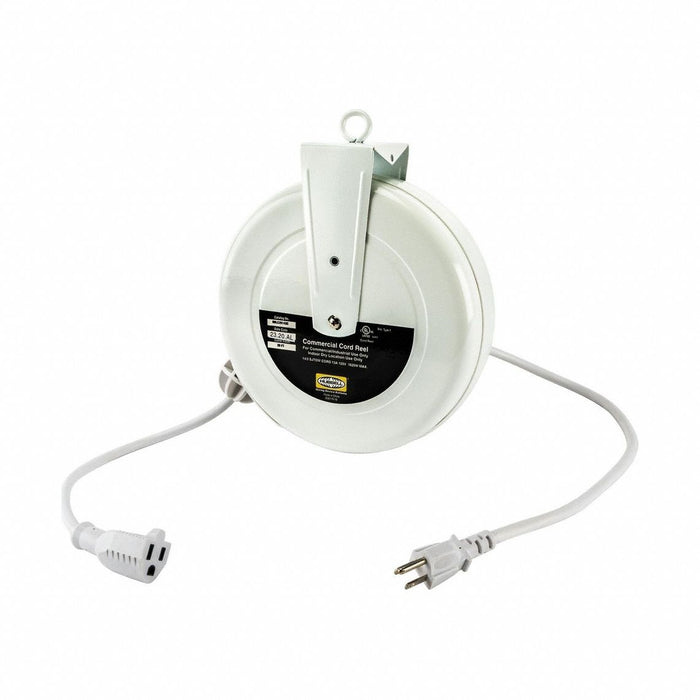 ExtensionCordReel White 20ft 14AWG
