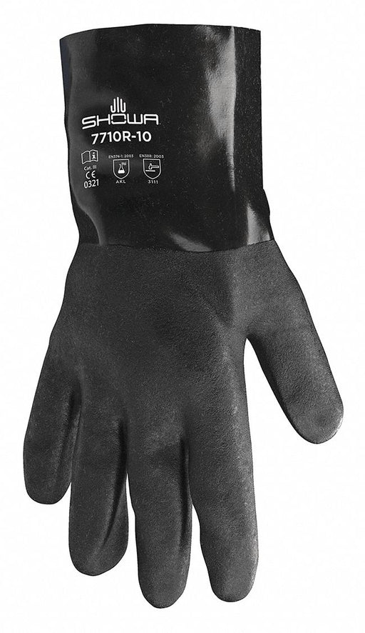 ChemResistantGloves Blk Gauntlet L 10 PR