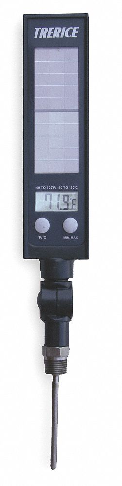 Digital Solar Powered Thermometer Blue