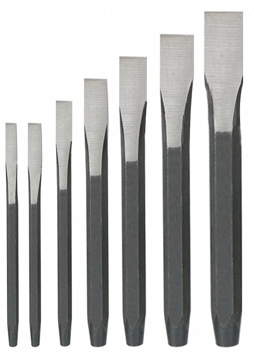 Cold Chisel Set 1/4 To 7/8 7 Pc