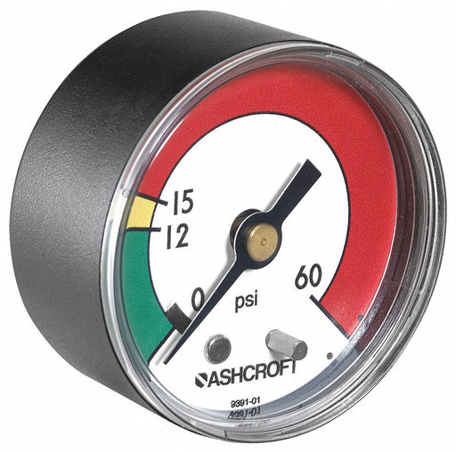Pressure Gauge 0 to 60 psi 2In 1/8In NPT