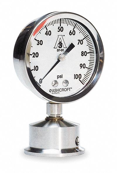 D1018 Pressure Gauge 0 to 60 psi 3-1/2In 2In