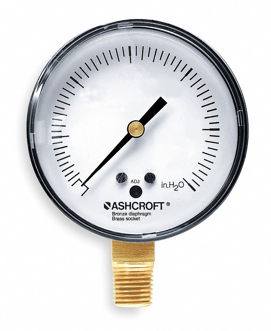 K4548 Pressure Gauge 0 to 60H2O 2-1/2In 1/4In