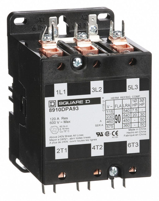 H2646 DefPurposeMagContactor 110/120VAC 3P 90A